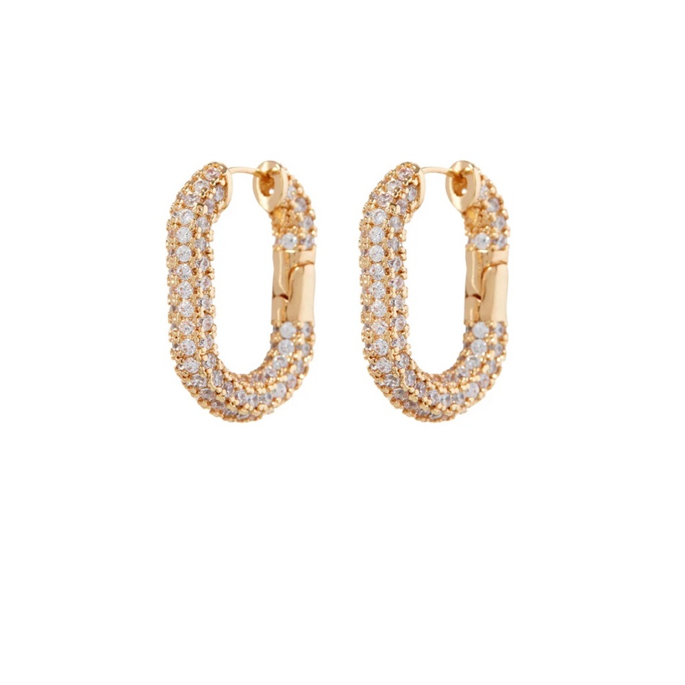 Luv AJ XL Pave Chain Link Hoops